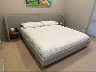 Premium King Bed Frame with Mattress & Built-In Nightstands