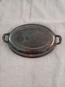 Vintage Silver Plated Oval Serving Dish Lid Only
