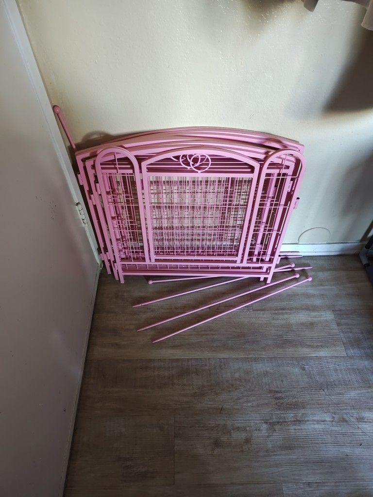 Pink Outdoor Pet Fence