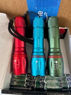 Three Tactical Flash Lights with batteries