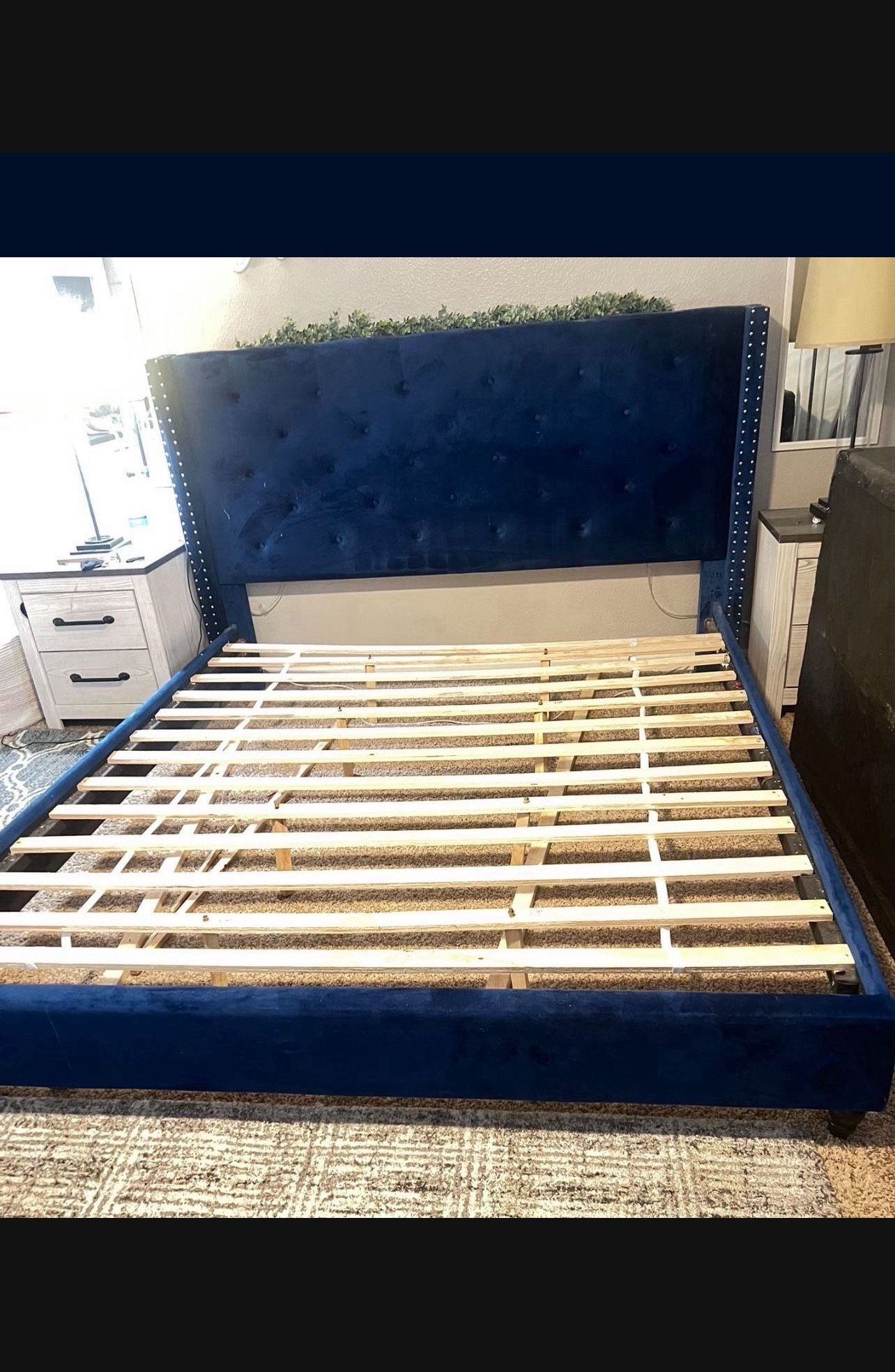 King Bed Frame Blue $400