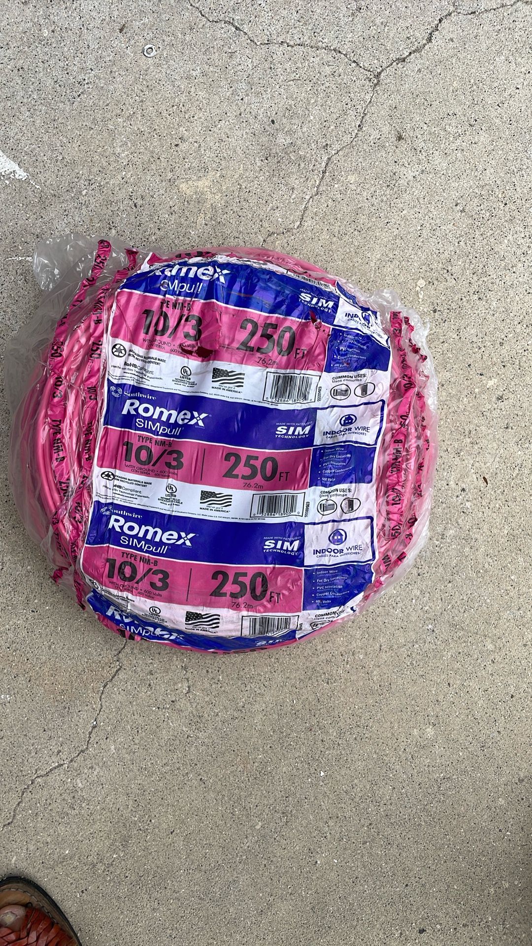 Wire#10/3 Romex 250FT$220