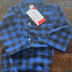 Baby Boy Flannel Print Plaid Shirt 0-3m