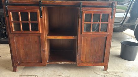 Dark Wood Hall Cabinet