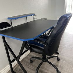 Gamer Desk/ Office Desk + Chair