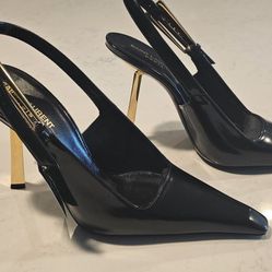 Black YSL Slingback Pumps (Runs Small)