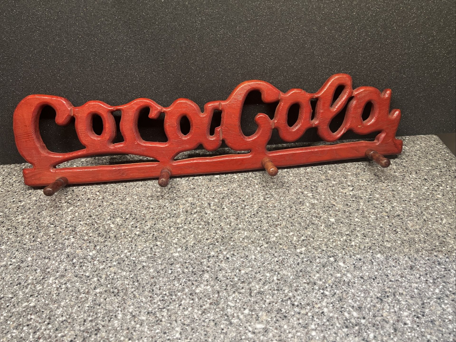 Vintage Coca-Cola Wooden Hat Rack Coat 45 Plus Years Old