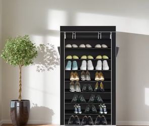 8 Tier Shoe Rack with Dust Cover - of Shoes