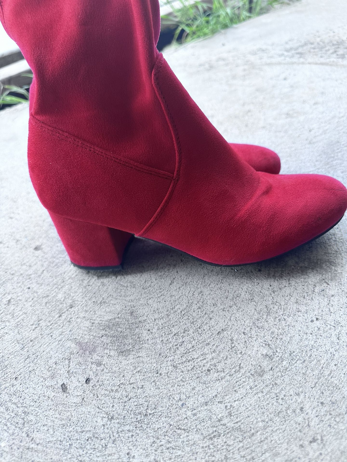 Red Thigh High Boots