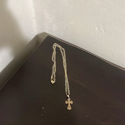 Gold Laminado Cross Necklace 