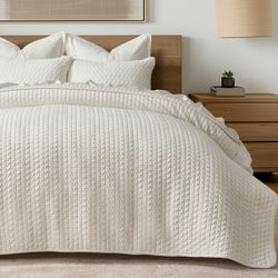 Evergrace Cross-Stitch Velvet Quilt Set 3 Pieces $20