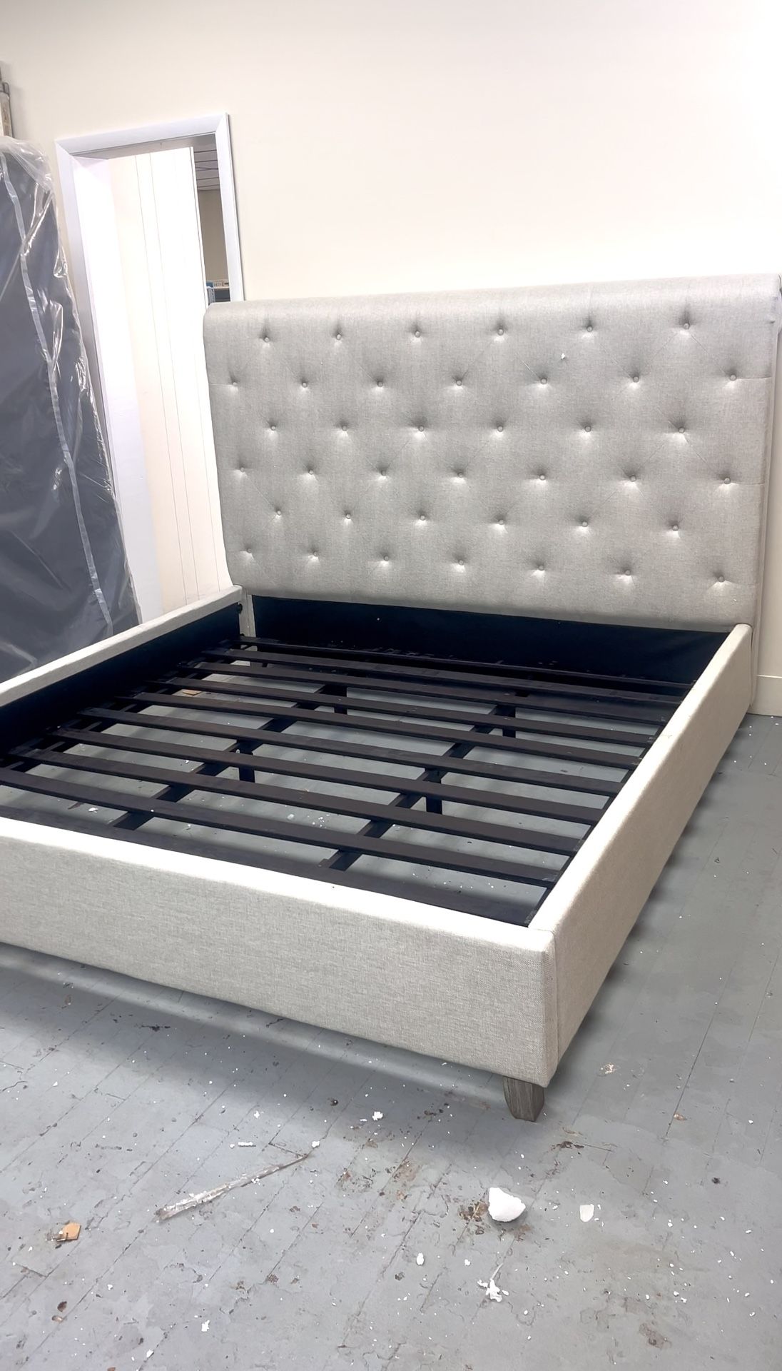 Gray Upholstered King Bed Professional Delivery Services & Set up comes with the purchase Locally