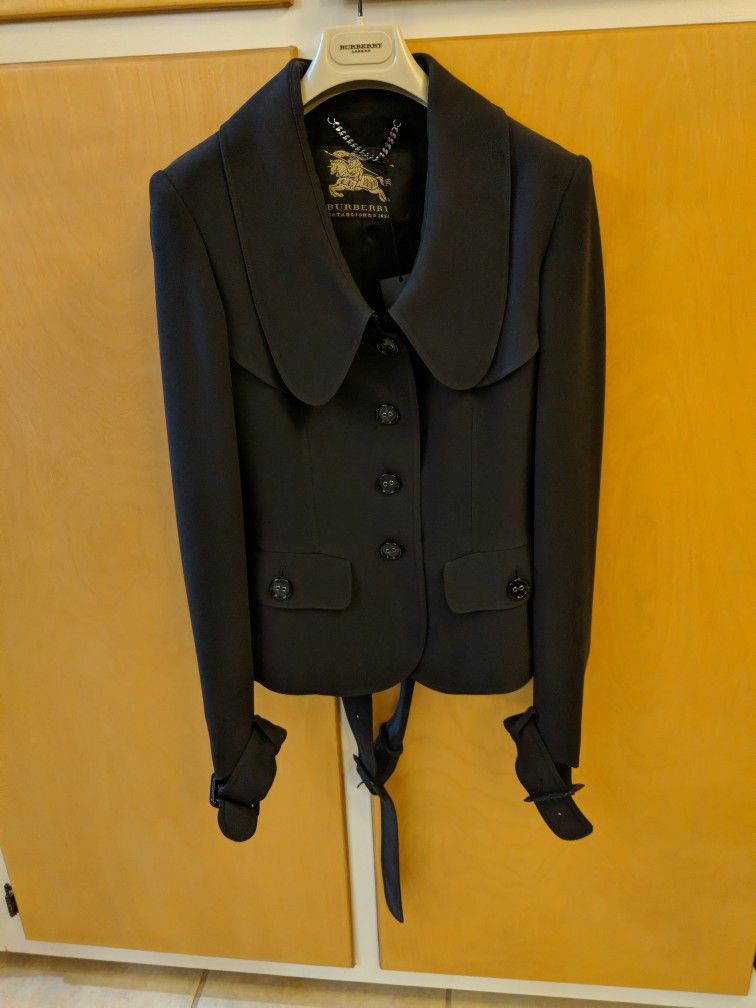 Vintage Burberry Prorsum Collection Belted Trench Style Blazer