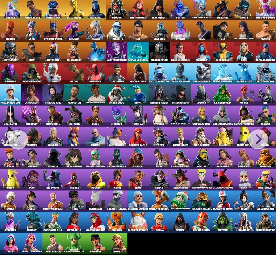 149 Skins❤️Travis Scott❤️Galaxy❤️Astro Jack❤️Gold Midas❤️Sultara❤️Stellar Axe❤️Discovery Glider
