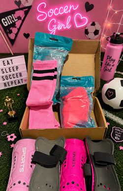 ⚽️💗 GIRLS SOCCER SHIN GUARDS & SOCKS – NEW! 💗⚽️