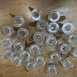 Lot of 24 New Glass Taper Candle Holders