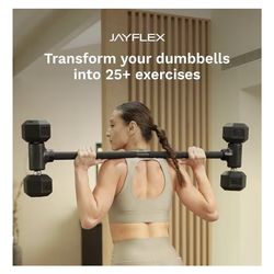 Jayflex Hyperbell Dumbbell Converter - Convert Dumbbells to Barbell Set and Kettlebell for Home Fitness - Adjustable & Up to 200 lb Capacity Weight Ba