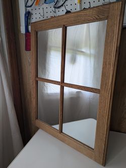 Mirror Wall Decor,Wood Window Mirror, Decorative Mirror