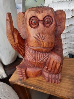 Cute little wooden flipping monkey