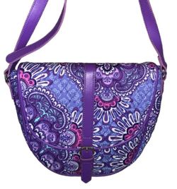 Vera Bradley Slim Saddle Bag Lilac Tapestry Crossbody