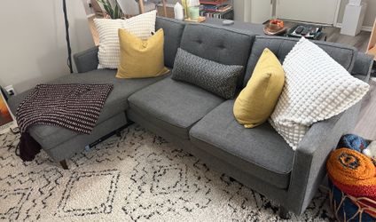 West Elm Drake 2-Piece Reversible Sectional Couch (86")