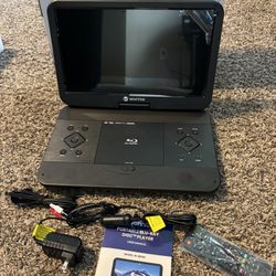 WONNIE 17.6" Portable Blu Ray Player with 15.4" 1080P Full HD Large Swivel Screen, Blu-ray DVD Player with HDMI Out & AV in, Built-in Rechargeable Bat