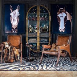 Rare Texas Craft Bar Cabinet