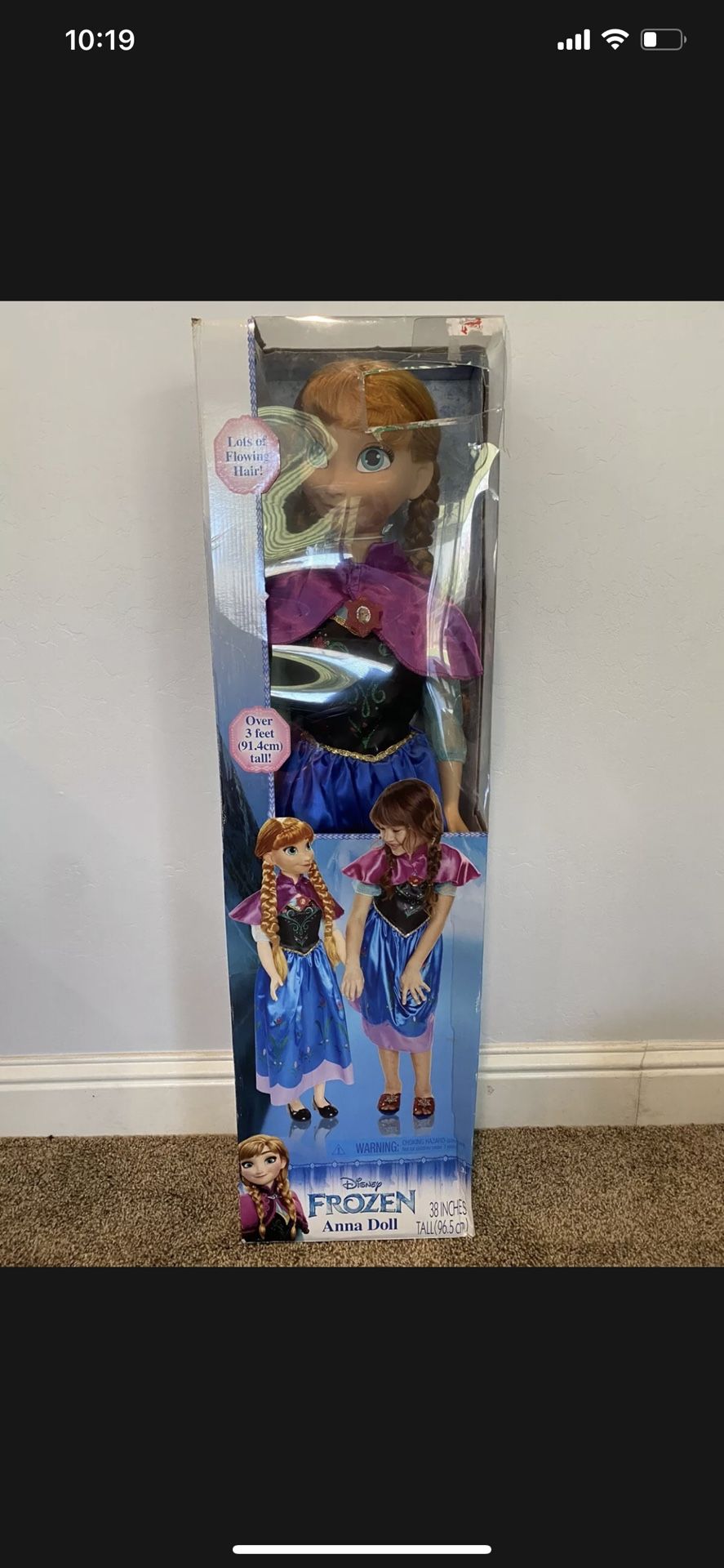 Disney Frozen My Size Anna 38" Life Size Barbie Type Doll over 3 feet NEW 2015