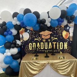 Graduation Balloon Garland Candy Table