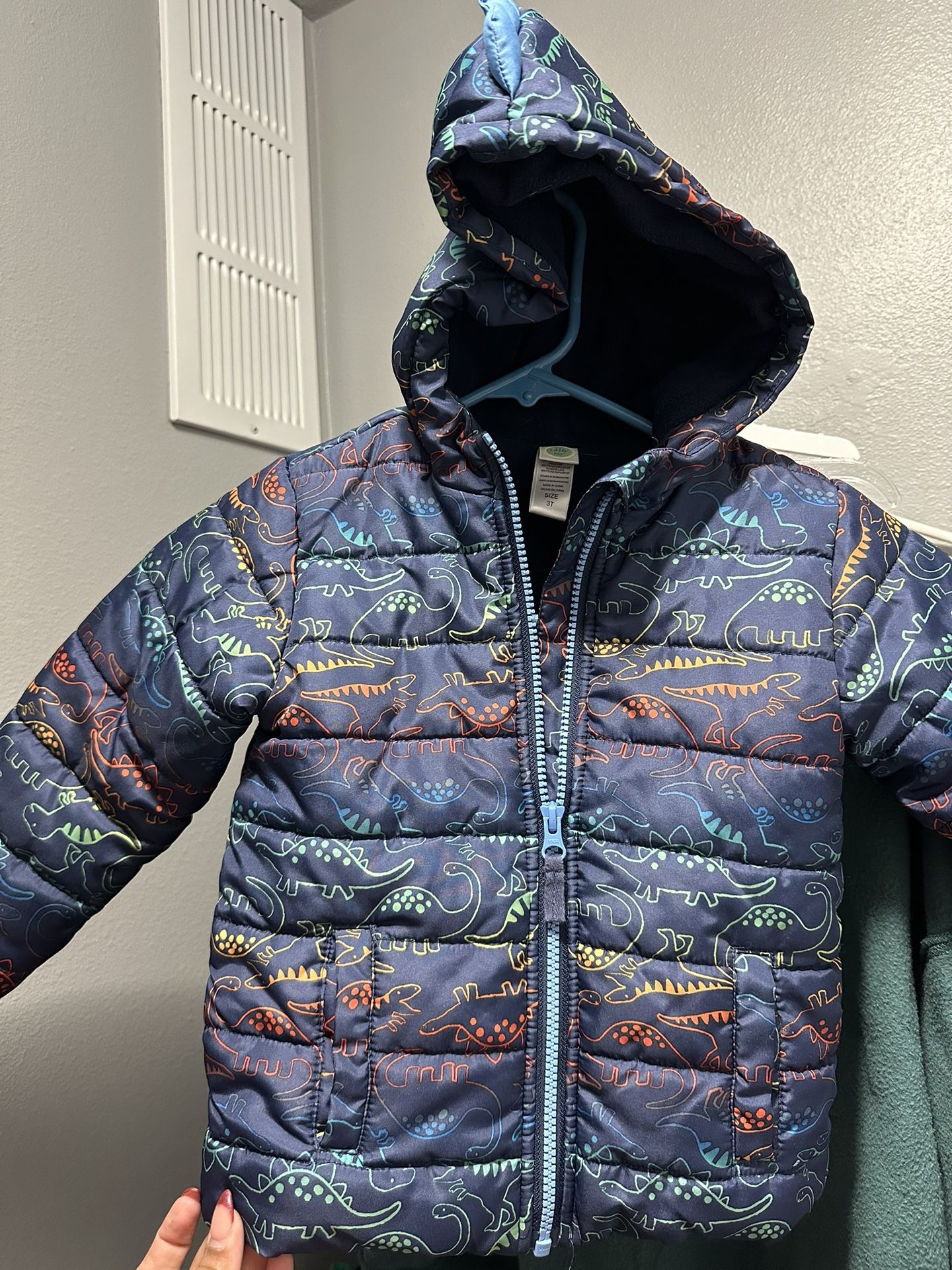 Dino Rain Zip Up Jacket Size 3t