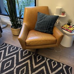 West Elm Lucas Leather Swivel Chair