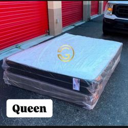NEW QUEEN SIZE MATTRESS AND BOX SPRING - 2PC 