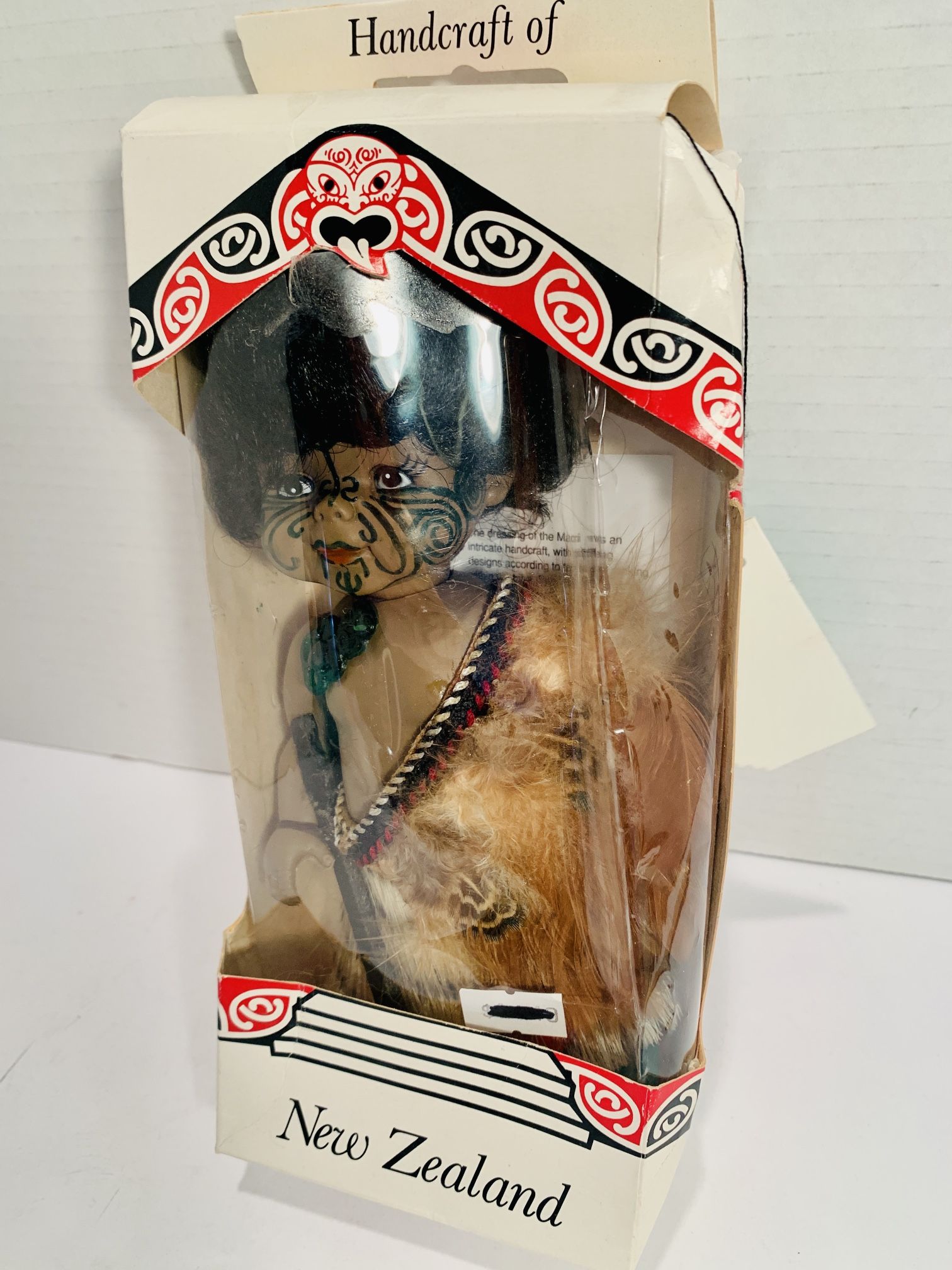 Vintage vinyl New Zealand Painted Warrior souvenir doll!