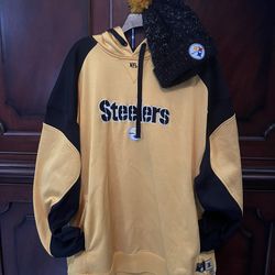Steelers NFL Hoodie/ Size 2XL With Hat /Vintage/Normal Wear/$45