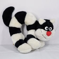 1984 VTG Applause Archee the Cat Stuffed Animal Plush Black White Kitty Arched