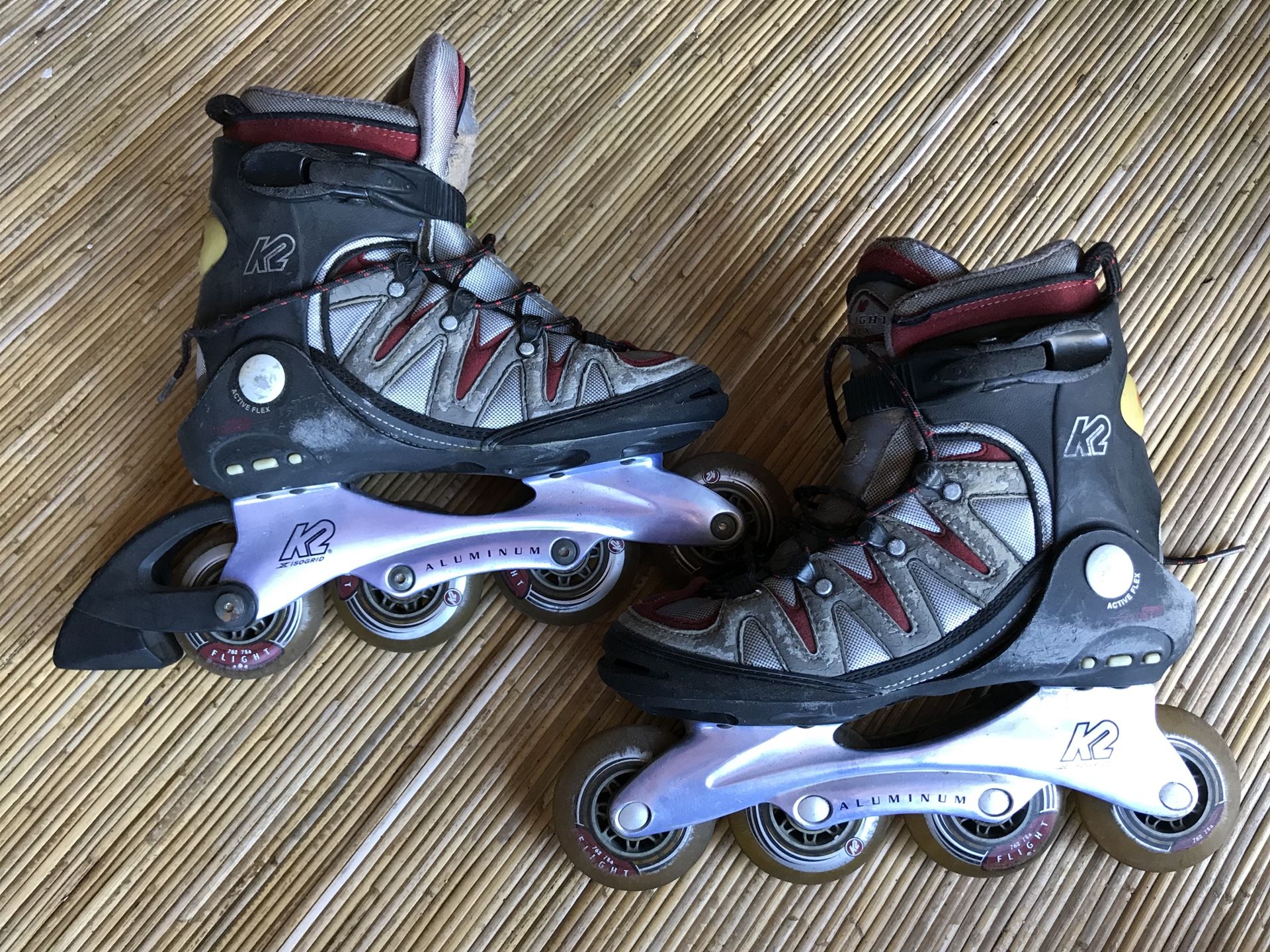 K2 Flight ALX-M Women's Roller Blades Inline Skates US 7.5 Isogrid Aluminum