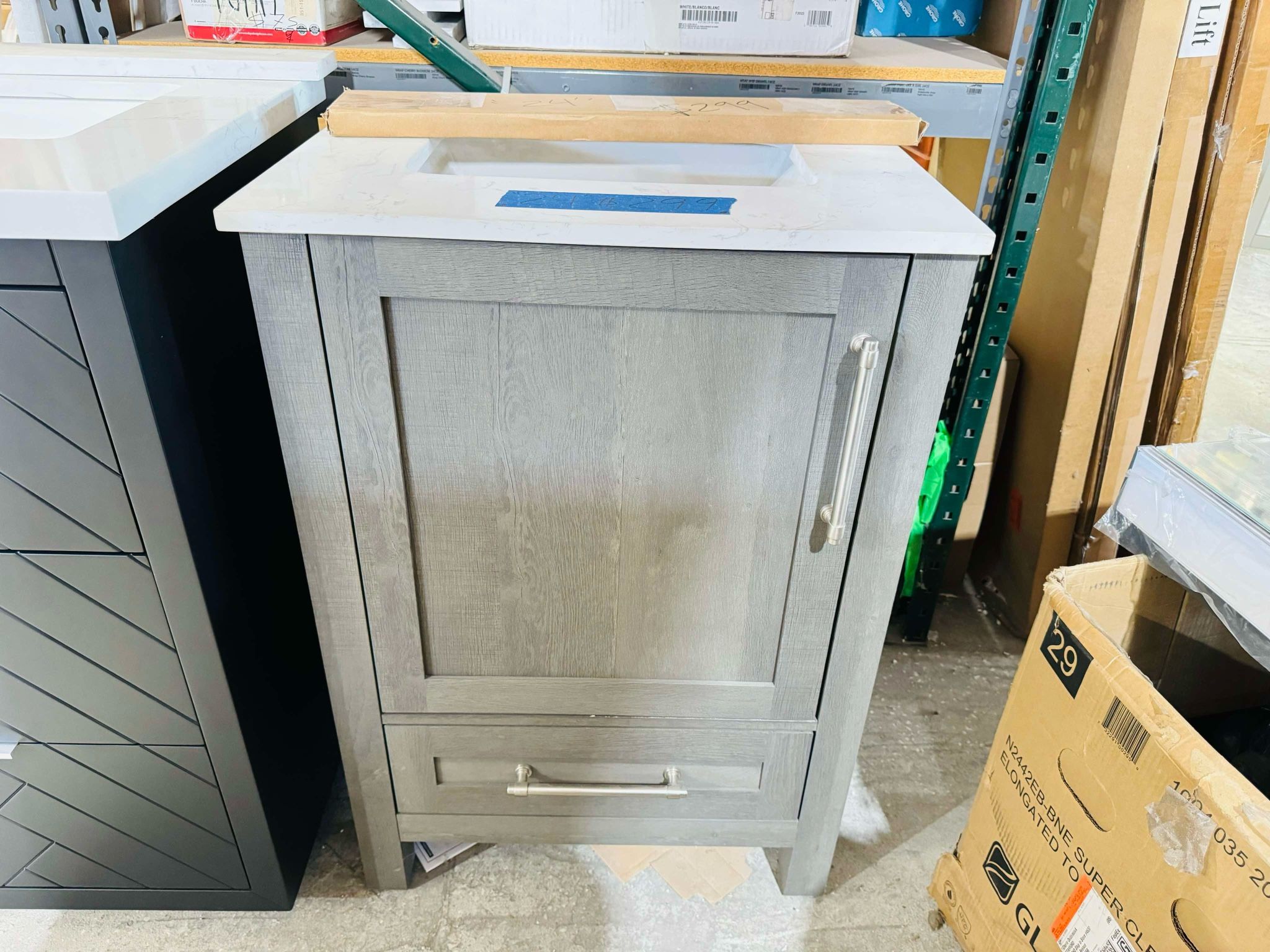 24in Stone Gray Single Sink Bathroom Vanity $299