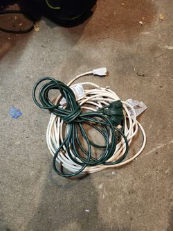 Extension cords   2. 15 ft .   1.  25 ft.  with 3 outlets.