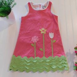 Hartstrings Girl size 5 Pink Textured Flower Embroidered Easter Dress