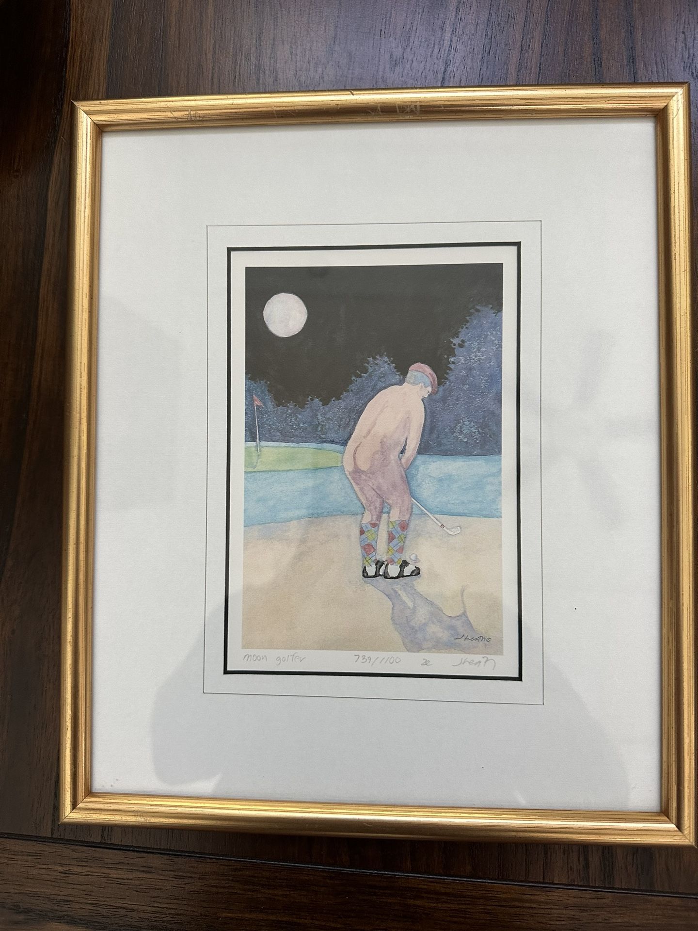 Moon Golfer Signed Print 