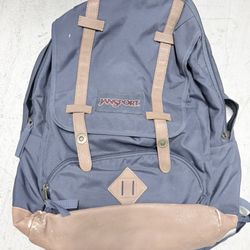 JanSport Cortlandt Laptop Backpack, Navy Blue Color, Leather Style