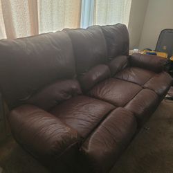 Leather  Reclining Sofa