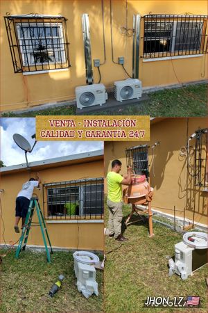 Photo Air conditioner AC Split Minisplit inverter Mini split Brackets instalación installed 12000-18000 btu🏆 técnico aire acondicionado 🏆110 - 220 volt