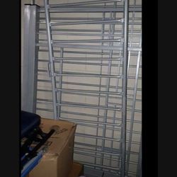 Full Over Full Futon Bunk Bed FRAME ONLY Grey Metal Bunk Bed w/ 2 Sets Of Stairs $100