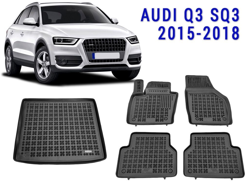 All weather rubber floor mats trunk liner set for Audi Q3 SQ3 2015-2018 Custom Fit