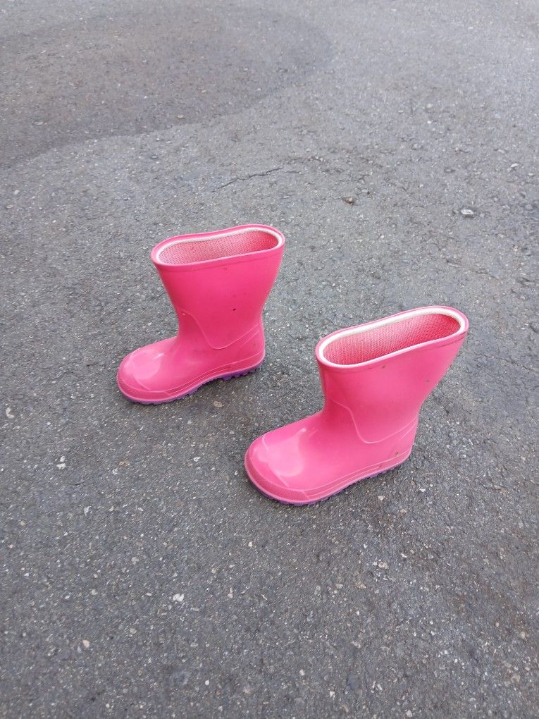 Kids Pink Rain Boots Size 5-6