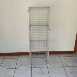 3 Tier White More Metal Shelving / Storage Shelves Bins
