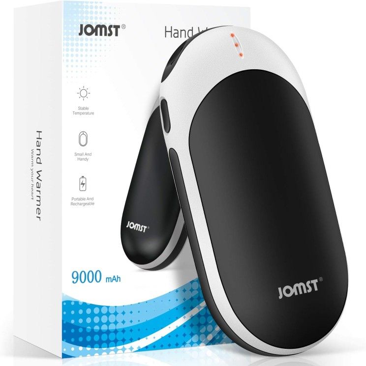 Jomst 9000mAh Hand Warmers,Rechargeable Hand Warmer,Larger Capacity Electric Power Bank, Portable and Long-Lasting, (Black)