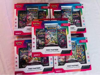 Pokemon TCG First Partner ILLUSTRATION COLLECTION CASE Sealed 5 ct SERIES 2