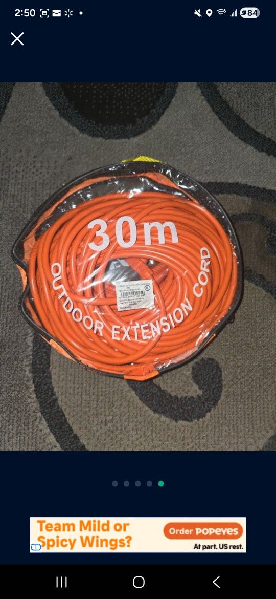 Extension Cord, 30 M, 16 Gauge